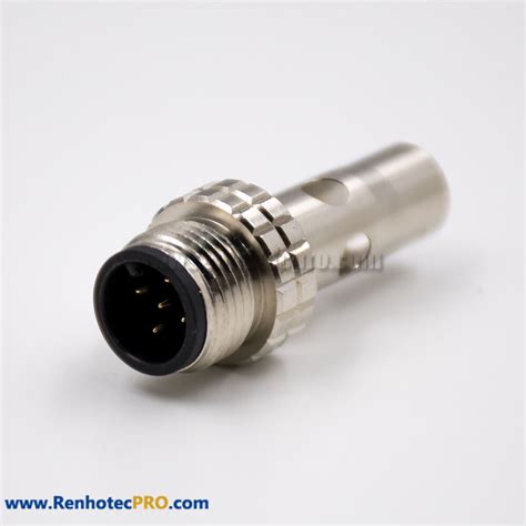 M12 5 Pin Male Connector Field Wireable Connector A Coded Straight For