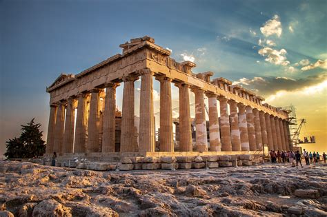 Photo Sunset At The Parthenon In Athens Greece