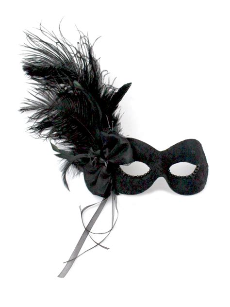 Womens Luxury Black Lace Feather Eye Mask