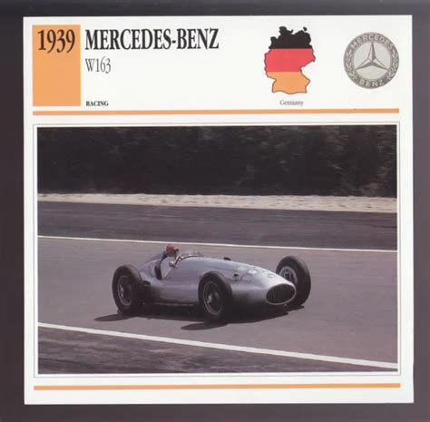 1939 Mercedes Benz W163 German Race Car Photo Spec Sheet Info Atlas