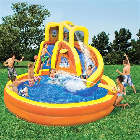This inflatable pool slide is made from durable pvc material. Banzai Typhoon Twist Water Slide | Shop Your Way: Online ...