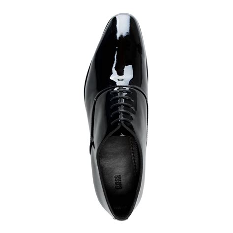 Hugo Boss Mens Highlineoxfrpa1 Black Patent Leather Oxfords Shoes