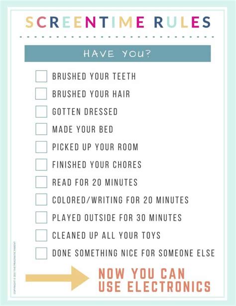 Screen Time Rules Template