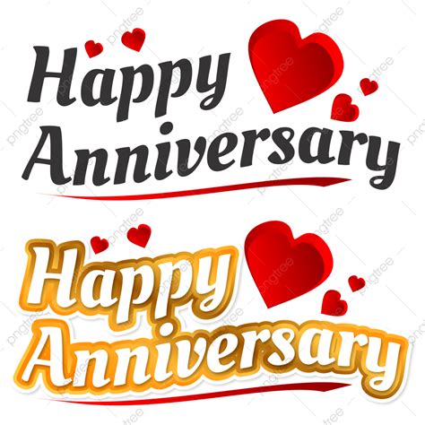 Happy Anniversary Love Png Picture Happy Anniversary With Gold And Red