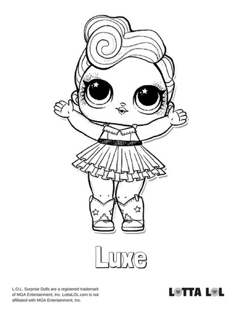 Sis swing lol surprise doll coloring page free printable. Luxe Coloring Page Lotta LOL | LOL Surprise! Series 2 Coloring Pages | Coloring pages, Lol dolls ...