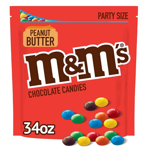 Mandms Peanut Butter Chocolate Candy 34 Ounce Party Size Bag Walmart