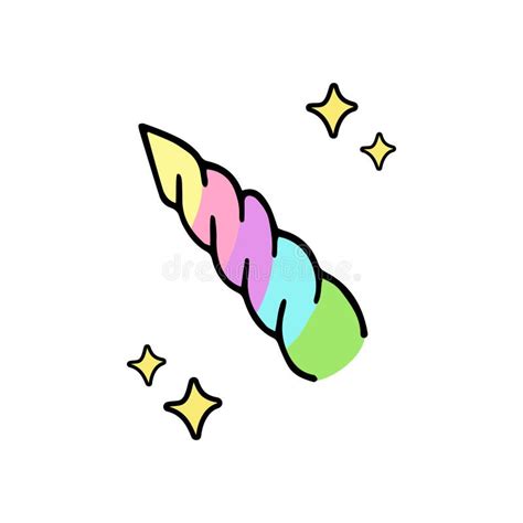 Unicorn`s Rainbow Colorful Horn With Sparkles Stock Vector