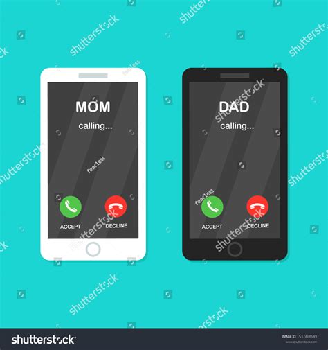 Incoming Call On Smartphone Screen Incoming Stock Vector Royalty Free