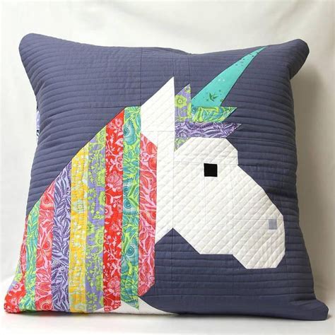 Pillow Kit Lisa The Unicorn Pattern By Elizabeth Hartman Featuring