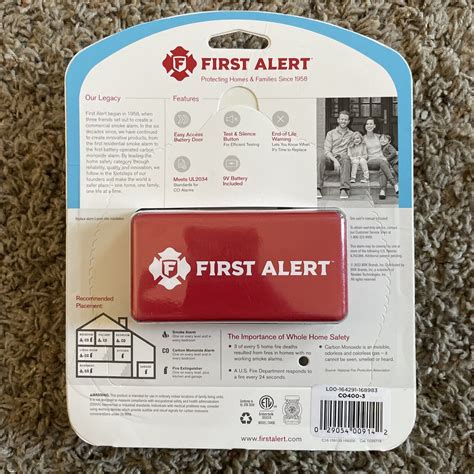 First Alert 1039718 Co400 Basic Battery Operated Carbon Monoxide Alarm