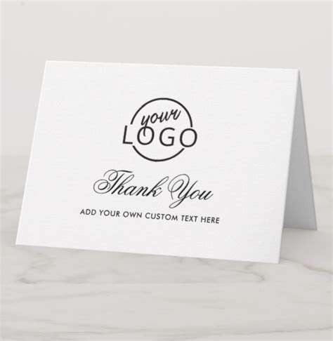 Create Your Own Business Thank You Cards With Your Custom Logo Image