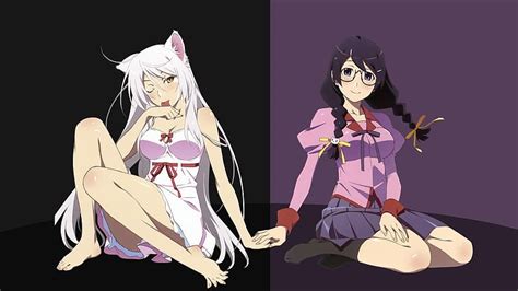 Anime Monogatari Series Tsubasa Hanekawa Black Hanekawa Hd Wallpaper Peakpx