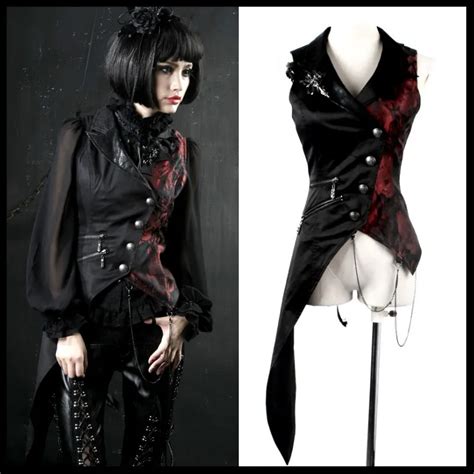 Punk Rave Women Gothic Fashion Vest Coat Steampunk Vintage Party Clothing Halloween Vampire