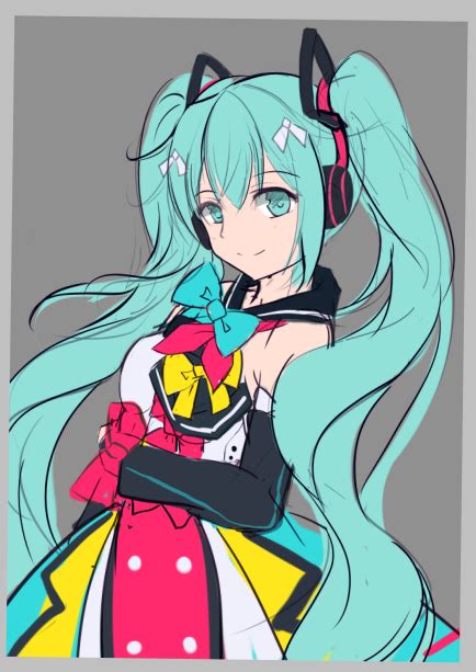 Hatsune Miku Vocaloid And 1 More Drawn By Qingyeling