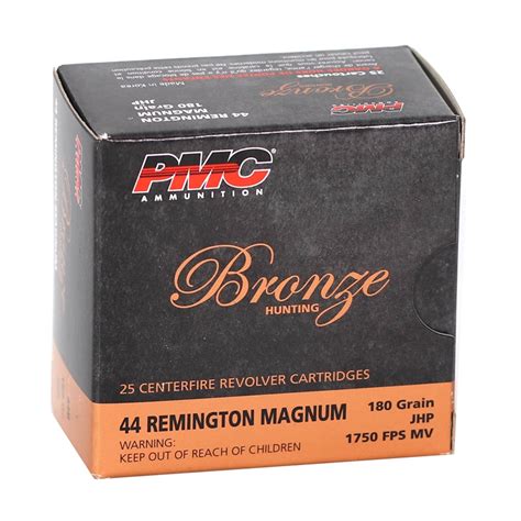 Pmc Bronze 44 Remington Magnum 180 Grain Jacketed Hollow Point