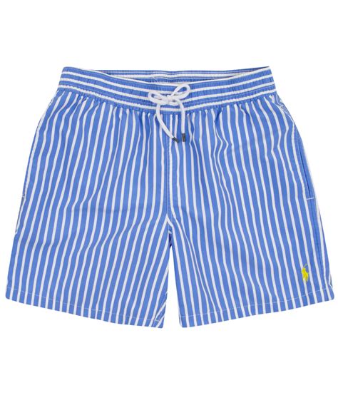 Polo Ralph Lauren Blue Stripe Swim Shorts In Blue For Men Lyst