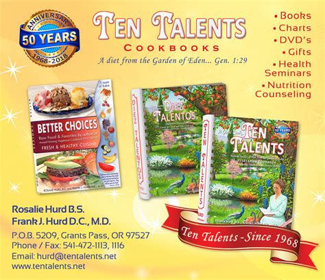 Ten Talents Vegetarian Cookbook Secrets Unsealed