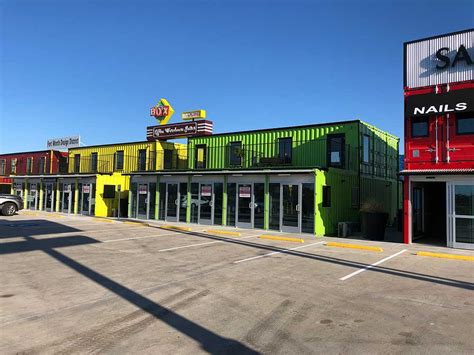 The robust, utilitarian vessel that once moved goods across the world, has breadth new life as building blocks for creating new spatial environments with unlimited possibilities. Shipping Container Exterior Photos | Box Office Warehouse ...