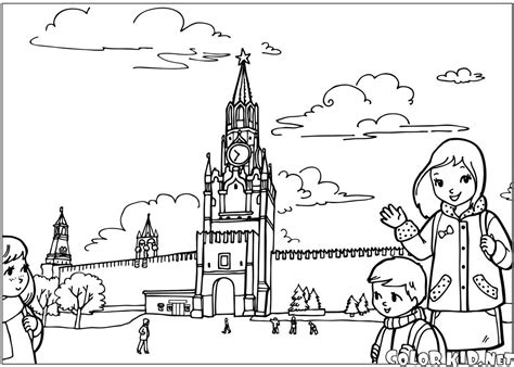 Color the middle stripe blue and the bottom stripe red. Coloring page - Map Of Russia
