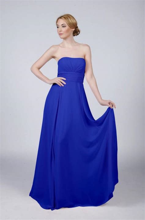 Beautiful Royal Blue Long Strapless Prom Bridesmaid Dress With Matching Items Available 2446006