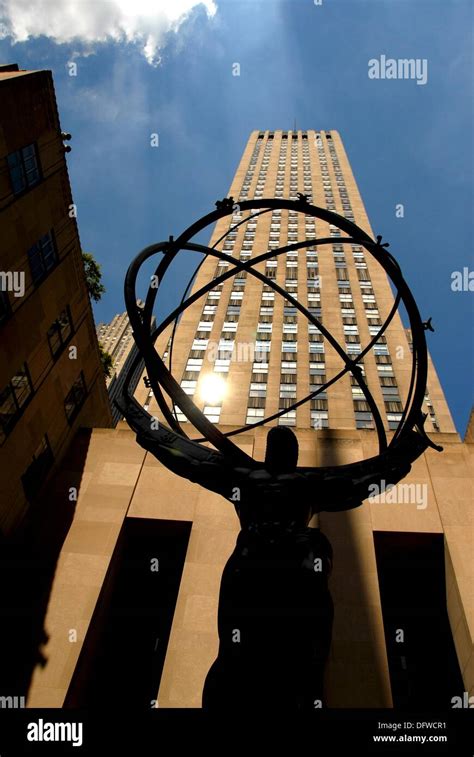Atlas Statue In Front Of The International Building Rockefeller Center