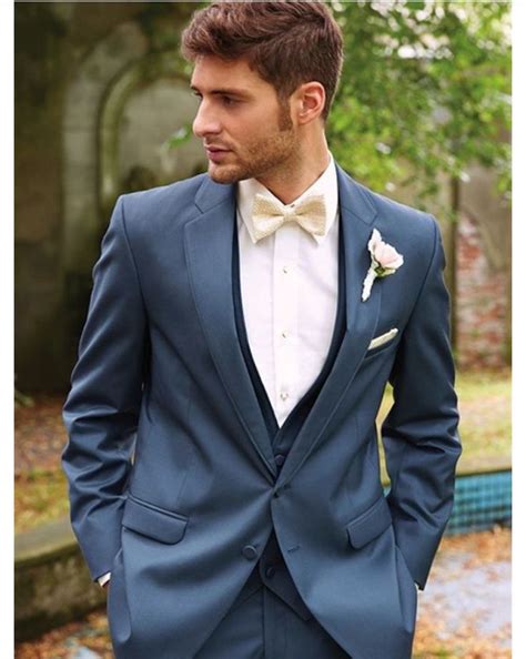 Explore our selection of designer tuxedo suits for men from eveningwear experts such as tom ford and kingsman. Dusty blue tuxedo. | Blue groomsmen, Blue suit wedding ...