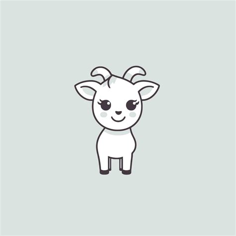 Cute Kawaii Goat Chibi Mascot Vector Cartoon Style 23169671 Vector Art