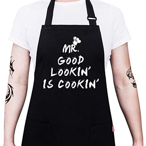 Alipobo Kitchen Chef Apron Mr Good Lookin Is Cookin Funny Apron Microwave Recipes