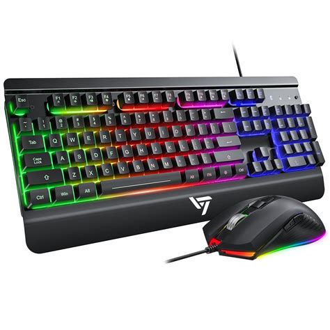 Victsing Gaming Keyboard And Mouse Combo Led Rainbow Backlit Gaming
