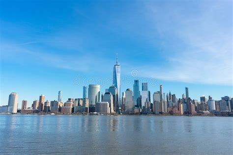 Lower Manhattan New York City Skyline Along The Hudson River Editorial