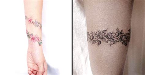 Never Take It Off Stunning Floral Bracelet Tattoos Tattoo Bracelet