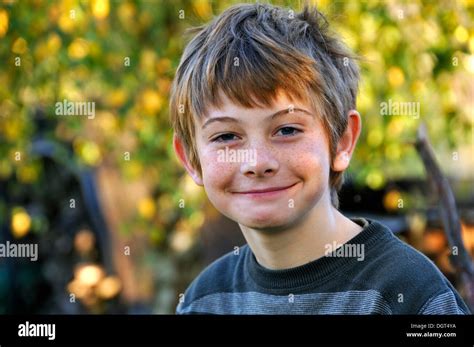 Portrait Of A Freckled Boy Smiling Ten Years Old Othenstorf