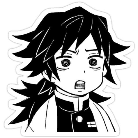 Giyuu Tomioka Funny Face Kimetsu No Yaiba Sticker Anime Stickers