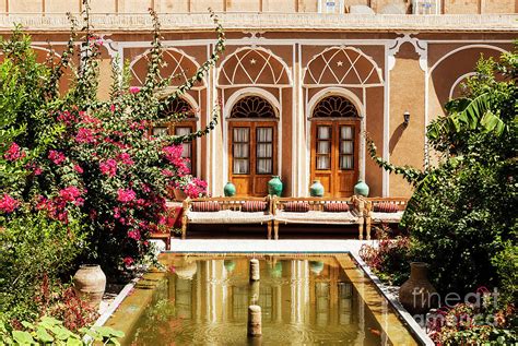 Traditional Middle Eastern Home Interior Garden In Yazd
