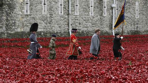 Armistice Day Final Tower Poppy Laid As Uk Honours Fallen Bbc News