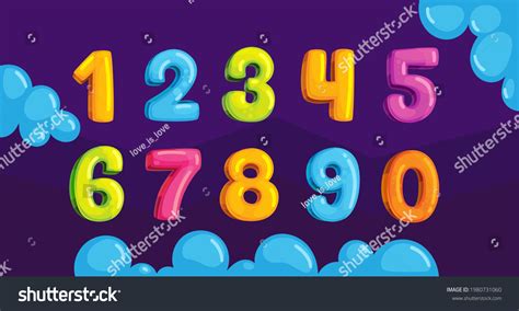 Cartoon Vector Colorful Numbers Set Illustration Stock Vector Royalty