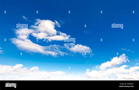 Amazing Cloud Formations On A Bright Blue Sky Beautiful Cloudscape In