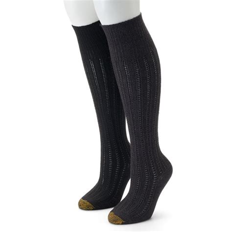 women s goldtoe 2 pk cable knit knee high socks