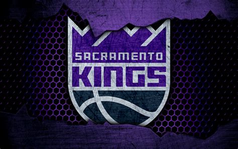 Download Wallpapers Sacramento Kings 4k Logo Nba Basketball
