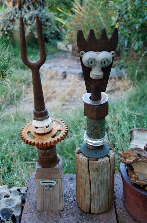 Rusty Junk Art Rusty Junk Sculptures I Make As Garden Focalpoints