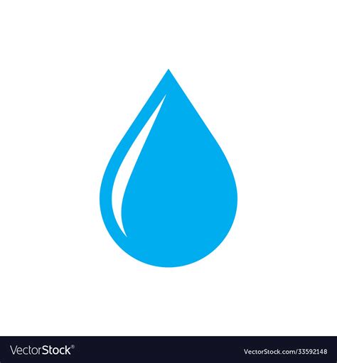 Blue Water Drop Icon On White Background Vector Image