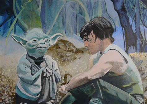 Master Yoda With Padawan Luke Skywalker On Dagobah The Power Is Strong