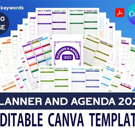 Canva 2023 Planner 37 Templates Printable And Editable With Etsy