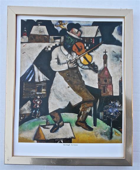 Marc Chagall Framed The Violinist 15x12 Fidler On A Roof In Etsy