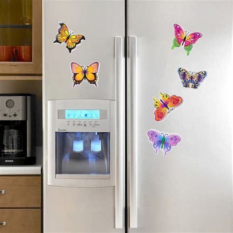 6pcs Magnetic Refrigerator Stickers Of Stone Painted Bird Series Wall