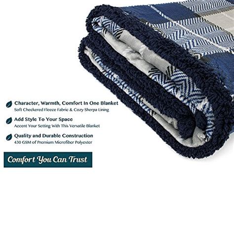 Pavilia Premium Plaid Sherpa Fleece Throw Blanket Super Soft Cozy