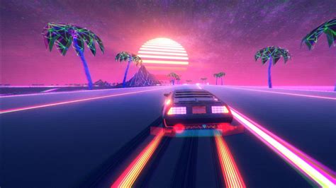 retro wave pink neon outrun car hd vaporwave wallpapers