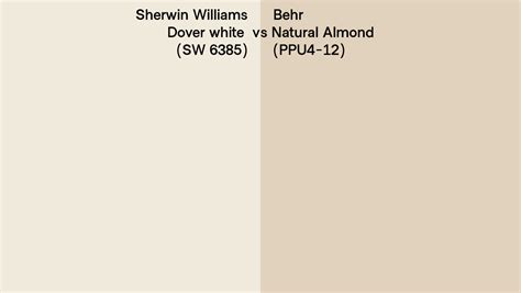 Sherwin Williams Dover White Sw 6385 Vs Behr Natural Almond Ppu4 12