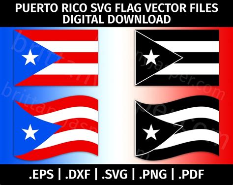 Puerto Rico Flag Svg Vector Clip Art Cut Files For Cricut Etsy México