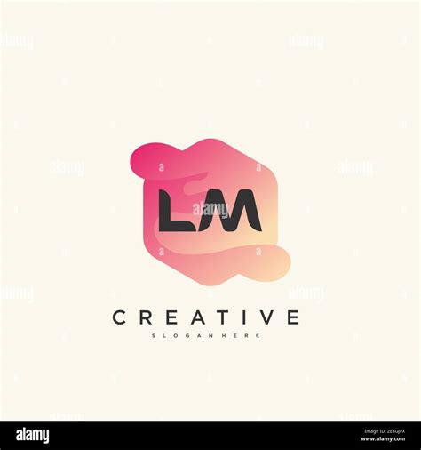 Lm Initial Letter Logo Icon Design Template Elements With Wave Colorful
